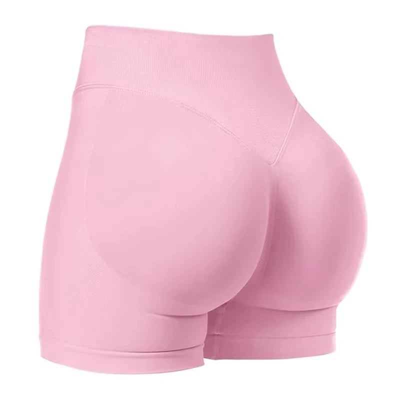 Shorts de Academia Feminino Verão Sem Costura Sexy para Fitness e Esportes, Cintura Baixa para Academia