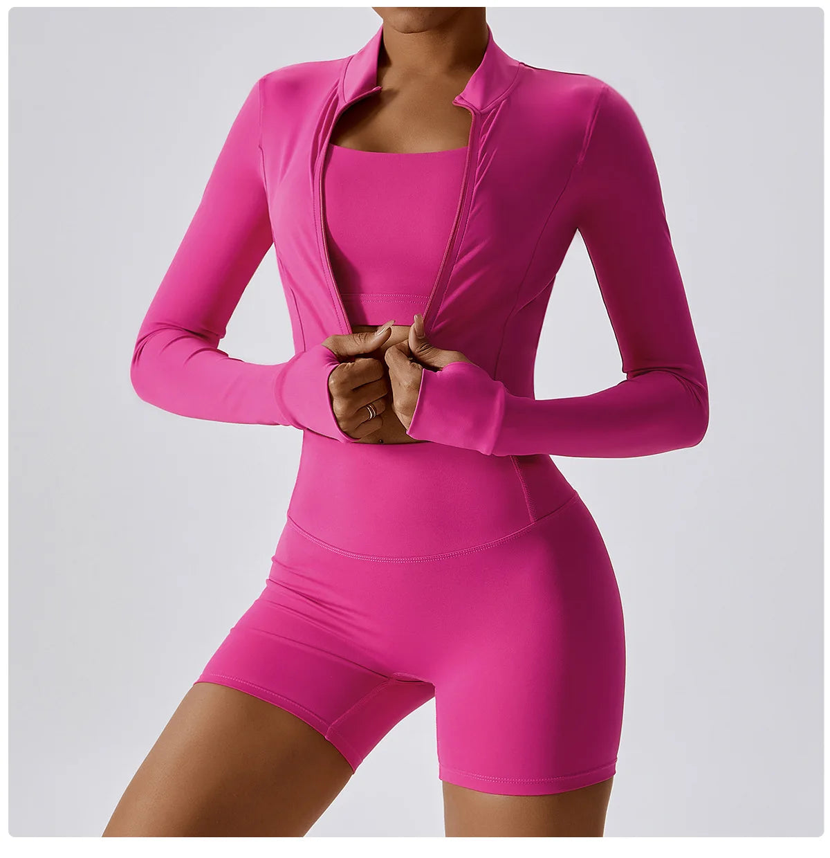 3 pçs conjunto de yoga roupas de ginásio 2 pçs roupas esportivas femininas ternos de yoga conjunto de fitness treino feminino jaqueta esportiva manga longa ginásio legging