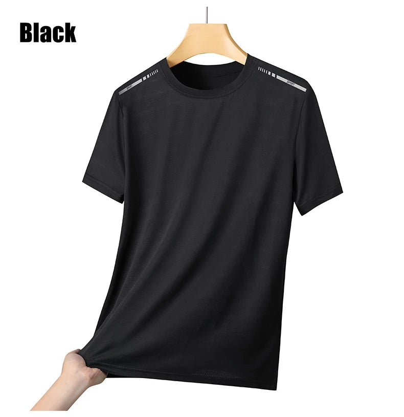 Camiseta de Verão em Malha para Mulheres, Camiseta de Corrida ao Ar Livre com Faixa Refletiva, Manga Curta Respirável, Camiseta Esportiva Elástica para Fitness