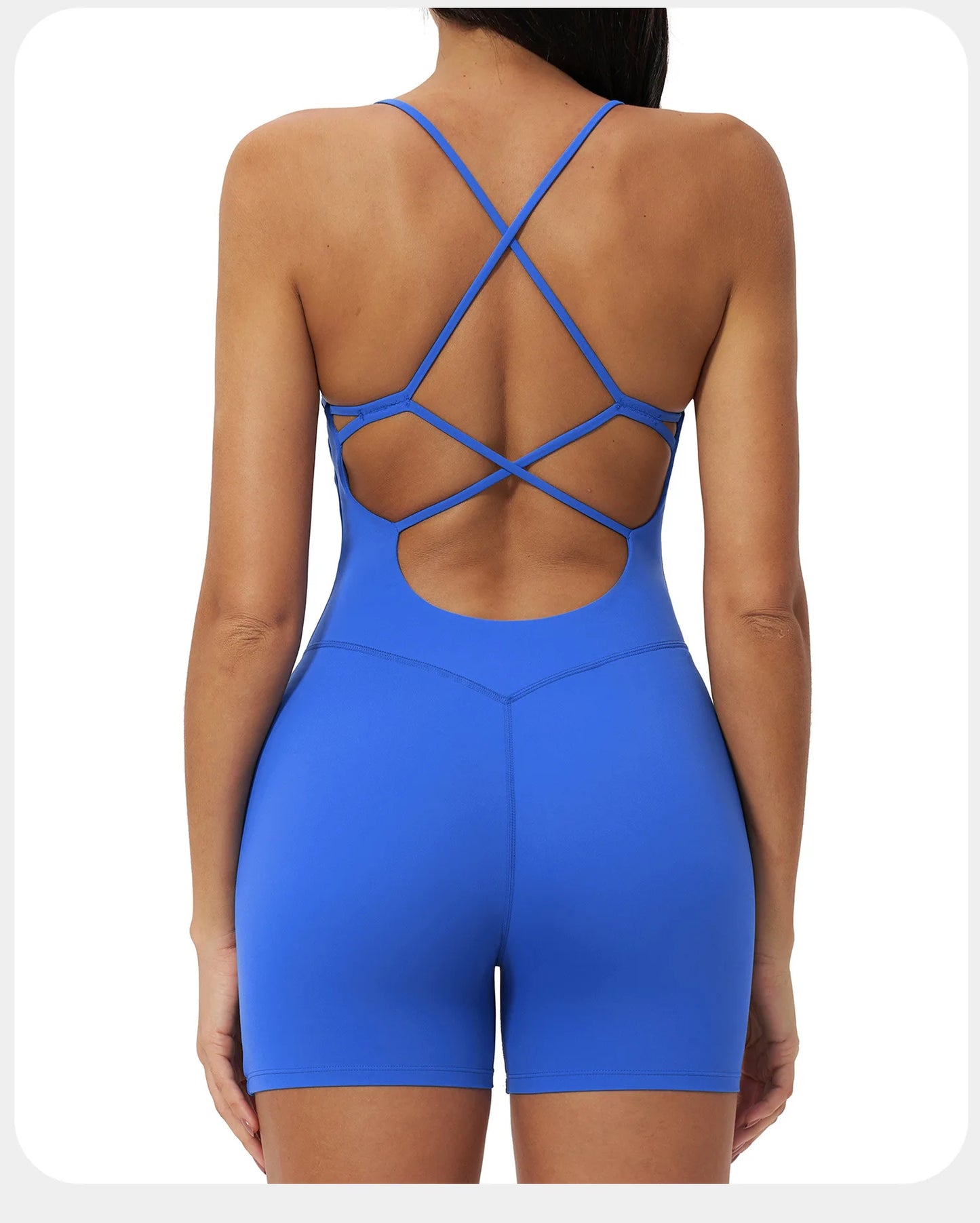 Macacão de Yoga Feminino com Alças Cruzadas nas Costas, Roupas de Treino para Mulheres, Bodysuits Esportivos de Uma Peça