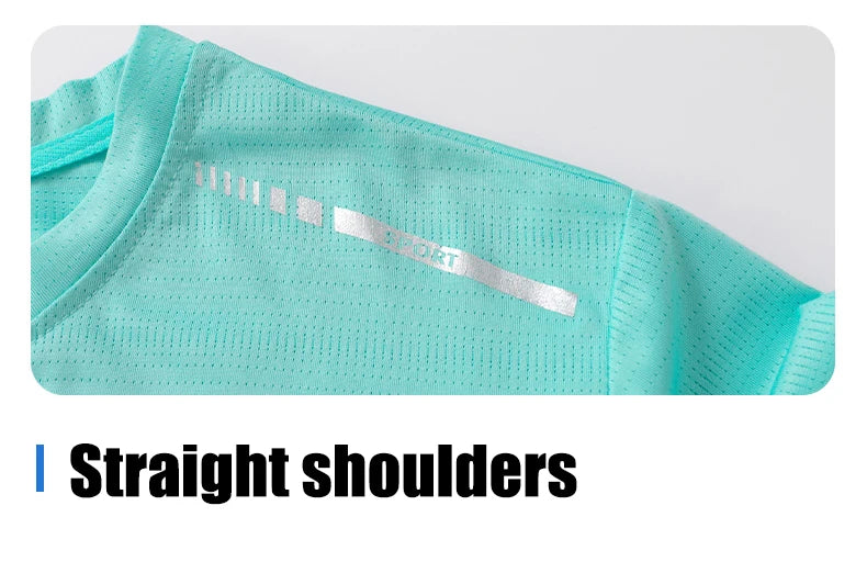 Camiseta de Verão em Malha para Mulheres, Camiseta de Corrida ao Ar Livre com Faixa Refletiva, Manga Curta Respirável, Camiseta Esportiva Elástica para Fitness