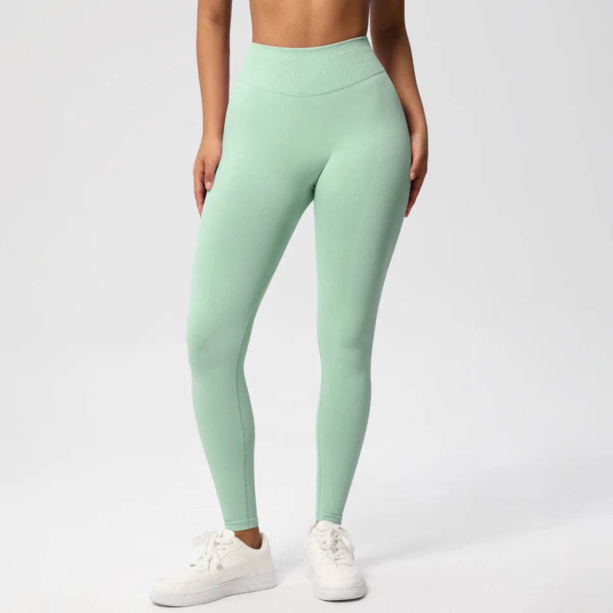 Calças de fitness sem costura das mulheres cintura alta yoga leggings alta elástica levantamento de bunda respirável esportes collants feminino ginásio leggings