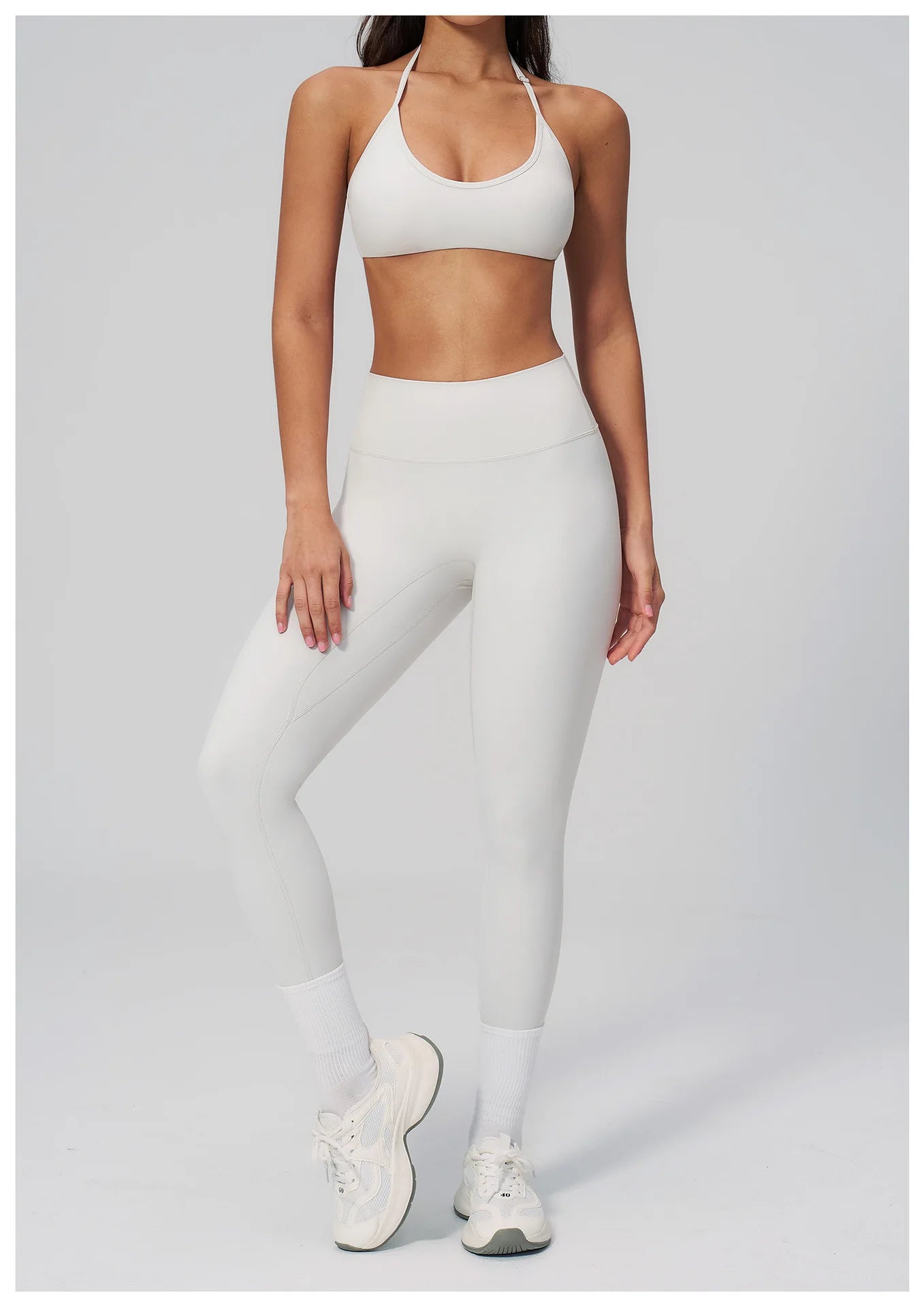 Conjunto de Yoga 2 Peças Feminino: Roupa Esportiva para Pilates, Fitness e Treino de Academia - Top Esportivo e Leggings