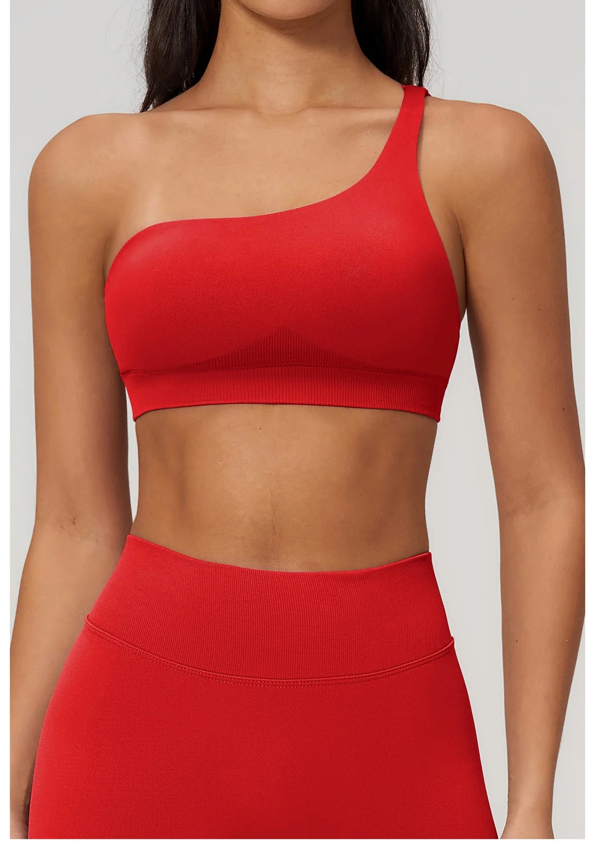 Sutiã Esportivo Sem Costura Feminino para Academia, Roupa Íntima Esportiva Feminina Respirável, Antichoque, com Alça Oblíqua, para Treino, Fitness e Yoga