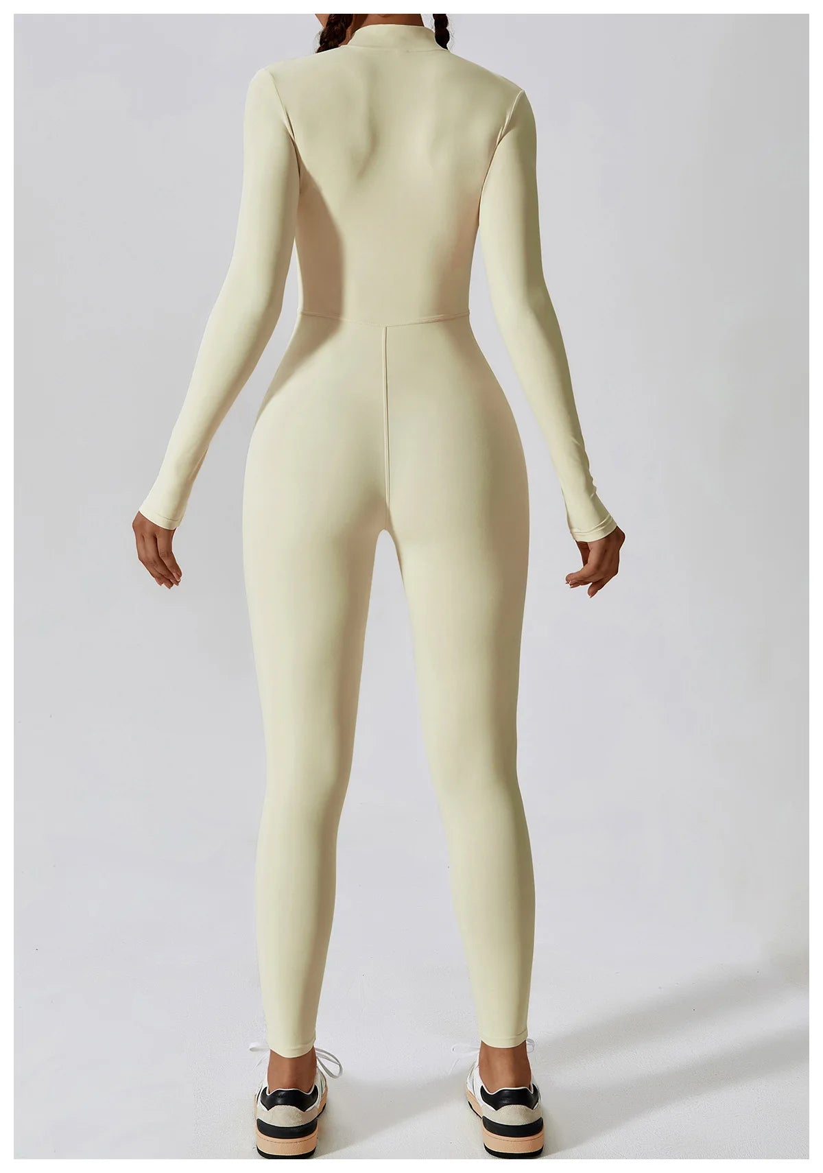 Yoga boilersuit manga comprida roupas esportivas femininas ginásio zíper macacões treino de alta intensidade fitness uma peça vestuário apertado da pele