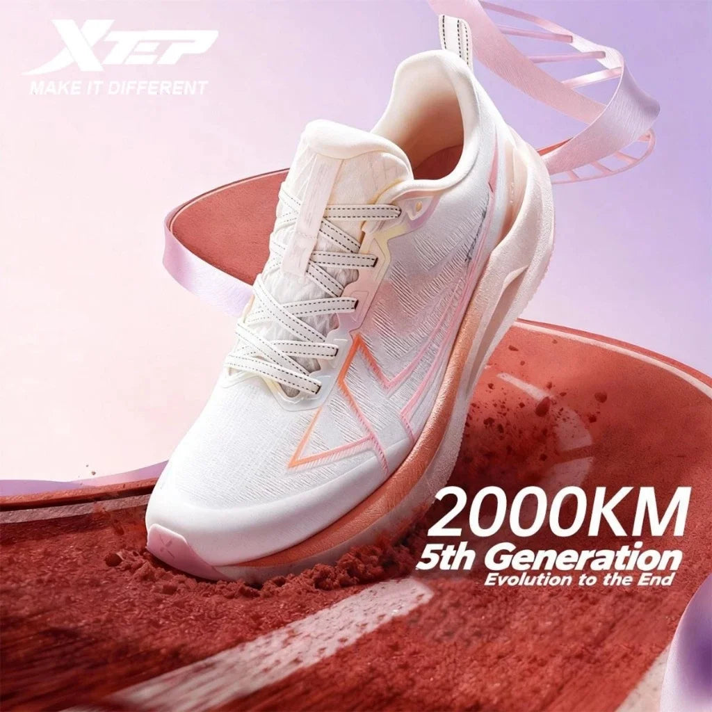 Tênis de Corrida Xtep 2000km 5.0 para Mulheres com Amortecimento, Cores Modernas, Duráveis e Solado Elástico 874118110024