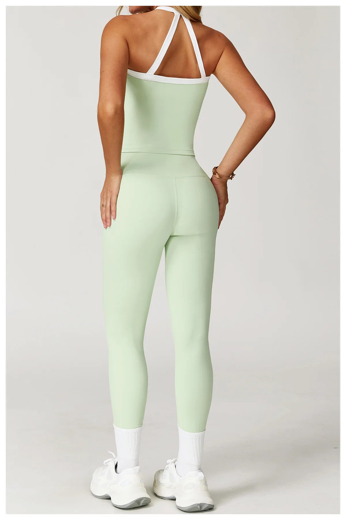 Roupas femininas 2 peças treino conjunto de yoga roupas esportivas ginásio cintura alta bell-bottoms sexy fitness bta terno esportivo