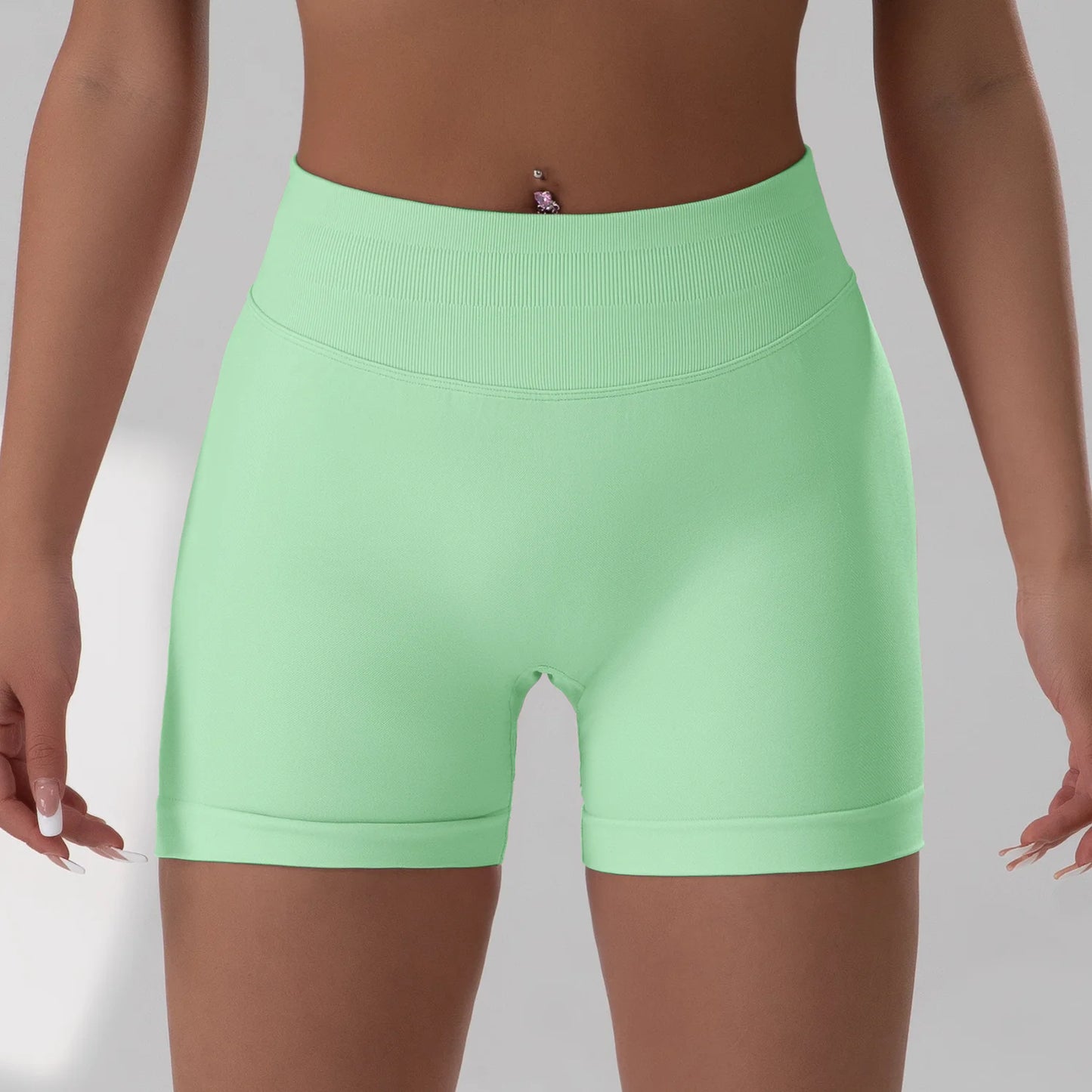 Shorts de Academia Feminino Verão Sem Costura Sexy para Fitness e Esportes, Cintura Baixa para Academia
