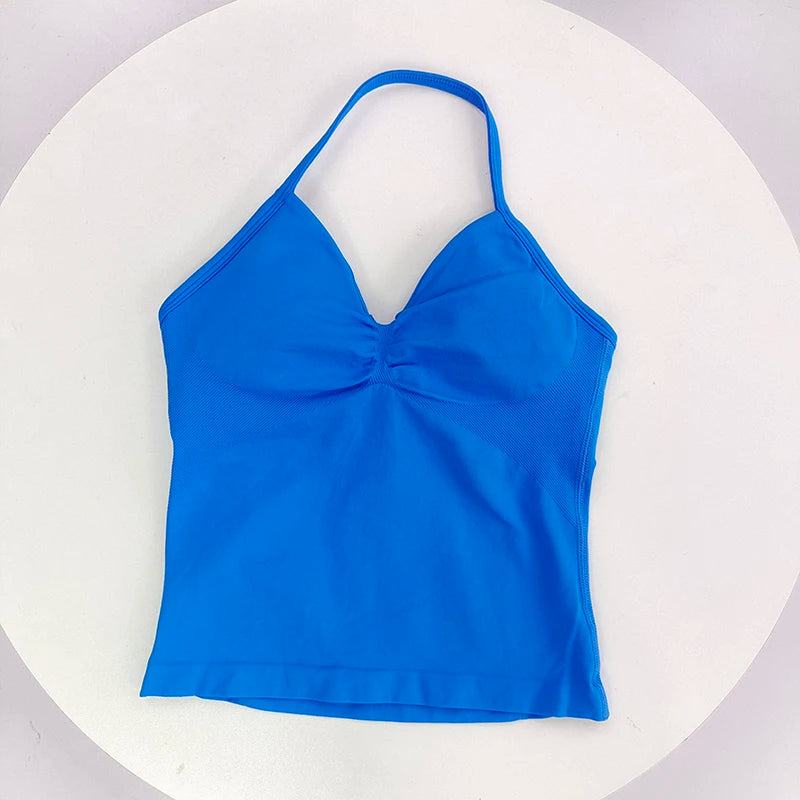 Sutiã Esportivo Sexy Feminino - Design Costas Abertas, Tecido Respirável e Elástico para Yoga - Roupa Ativa Elegante
