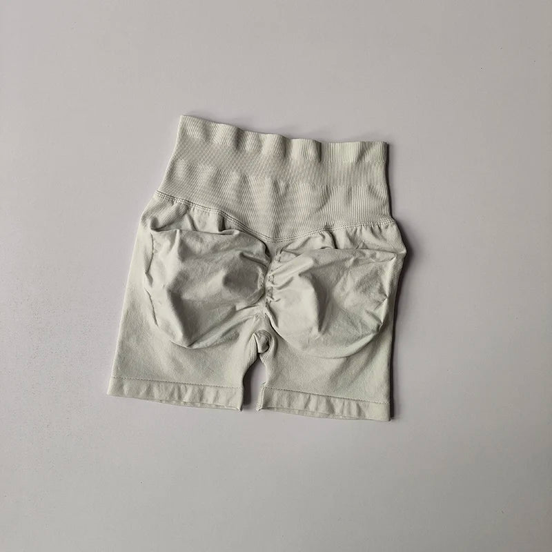 Pêssego hip levantamento esportes shorts feminino cintura alta e aperto de cintura emagrecimento correndo hip velocidade secagem três pontos calças apertadas