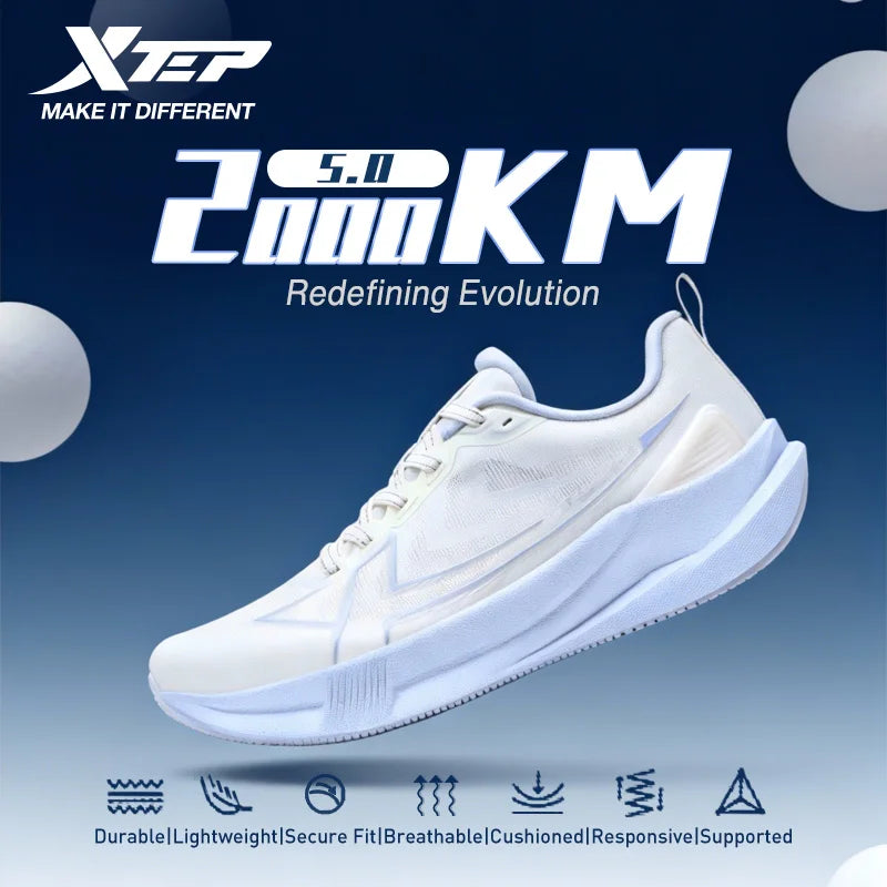 Xtep 2000km 5.0 tênis de corrida feminino almofada cor misturada durável na moda leve elasticidade sola tênis 874118110024