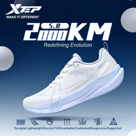 Xtep 2000km 5.0 tênis de corrida feminino almofada cor misturada durável na moda leve elasticidade sola tênis 874118110024