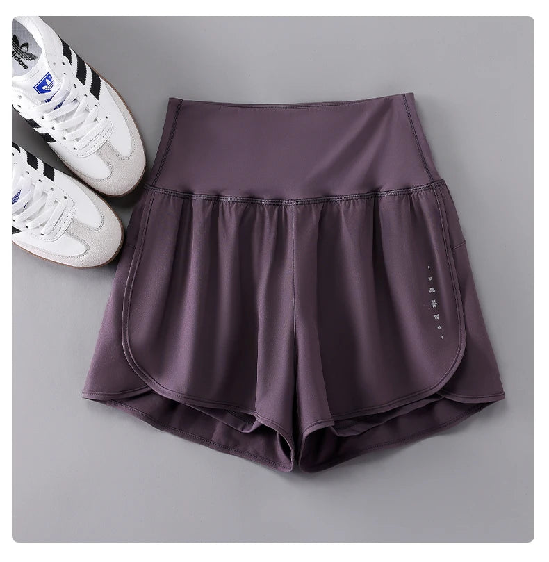 Drur shorts de ciclismo feminino cintura alta secagem rápida yoga shorts mulher verão esportes calças curtas com forro interno roupas de ginásio