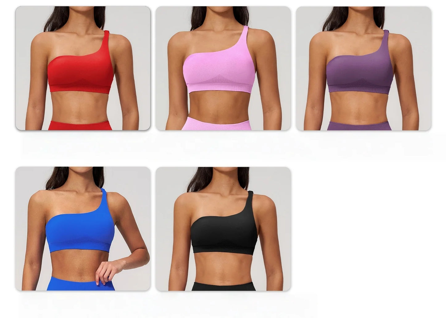 Sutiã Esportivo Sem Costura Feminino para Academia, Roupa Íntima Esportiva Feminina Respirável, Antichoque, com Alça Oblíqua, para Treino, Fitness e Yoga