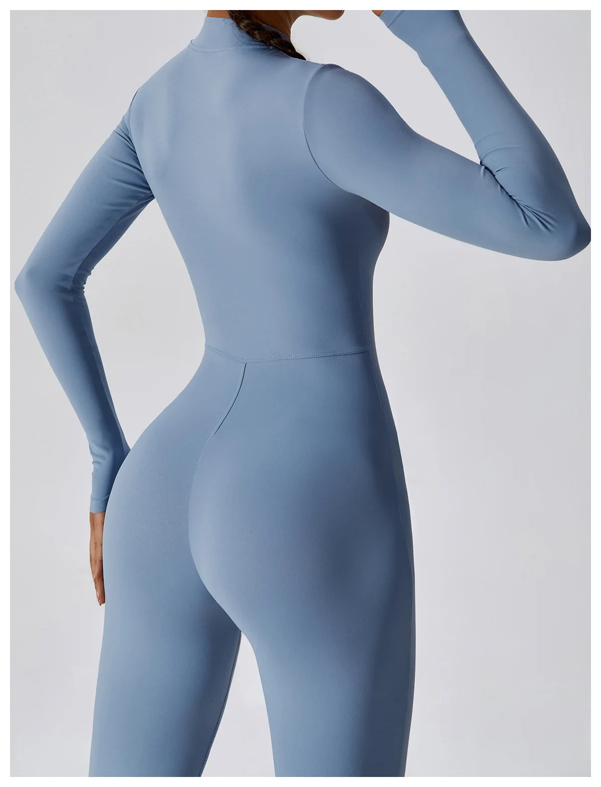 Yoga boilersuit manga comprida roupas esportivas femininas ginásio zíper macacões treino de alta intensidade fitness uma peça vestuário apertado da pele