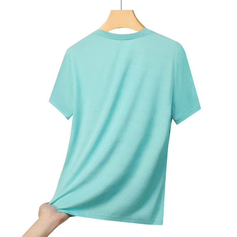 Camiseta de Verão em Malha para Mulheres, Camiseta de Corrida ao Ar Livre com Faixa Refletiva, Manga Curta Respirável, Camiseta Esportiva Elástica para Fitness