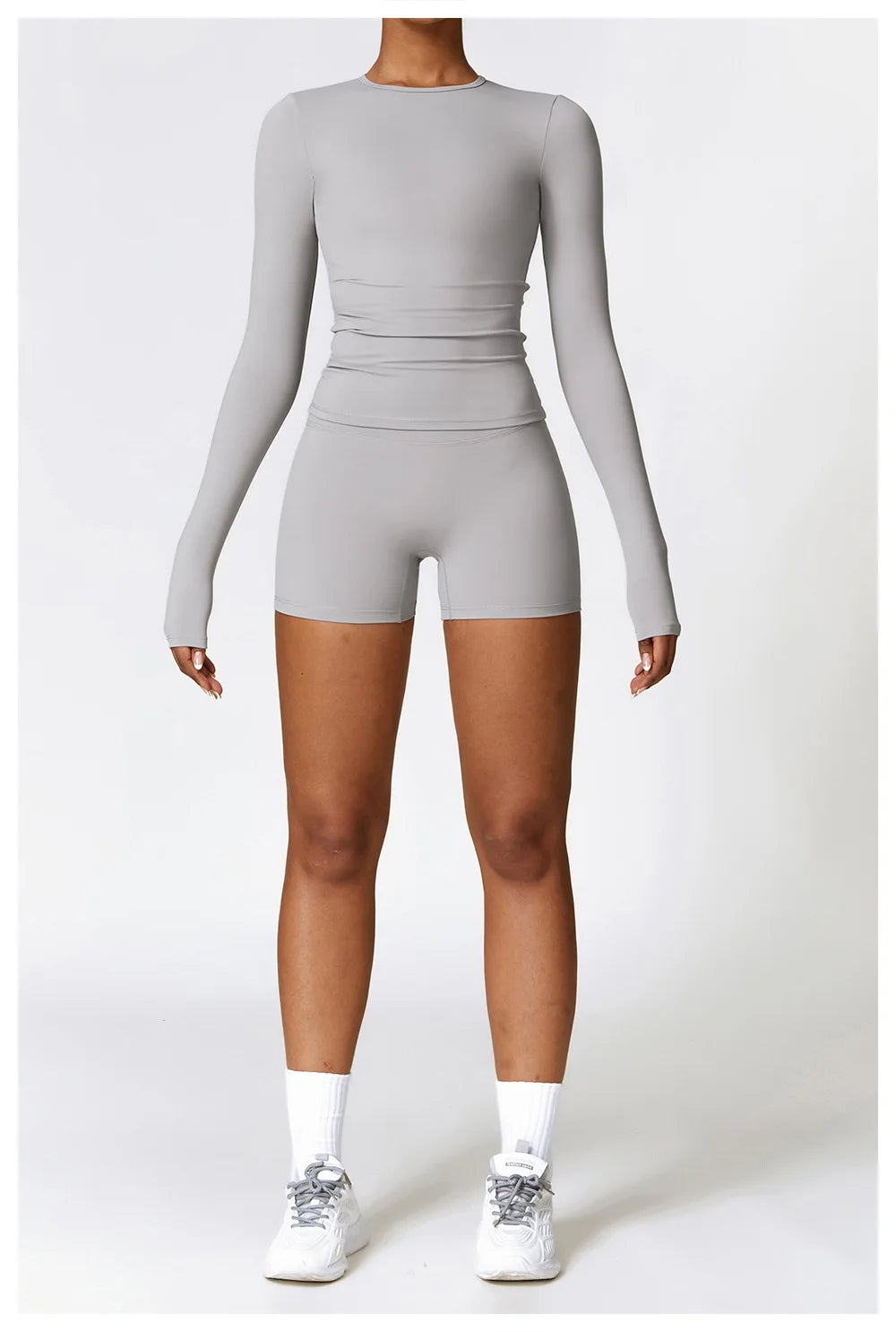 Manga comprida Yoga T-shirts para as Mulheres, Sólidos Top Sports, Ginásio Workout, Running Camisas, Sexy Exposto Umbigo, Quick Dry Fitness Wear