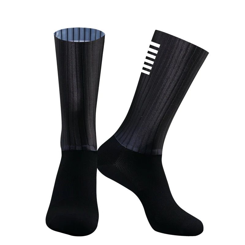 Silicone ciclismo aero meias anti meias deslizamento masculino bicicleta esporte correndo meias