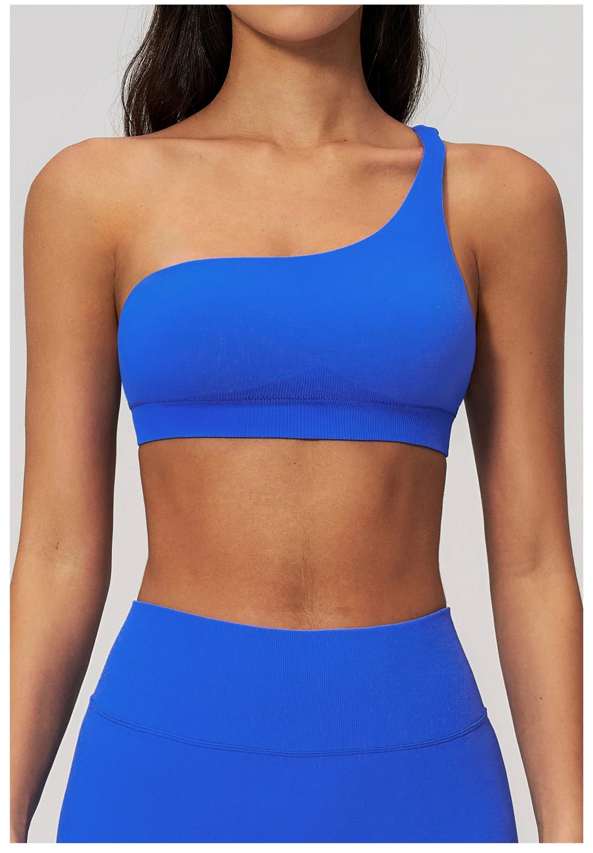 Sutiã Esportivo Sem Costura Feminino para Academia, Roupa Íntima Esportiva Feminina Respirável, Antichoque, com Alça Oblíqua, para Treino, Fitness e Yoga