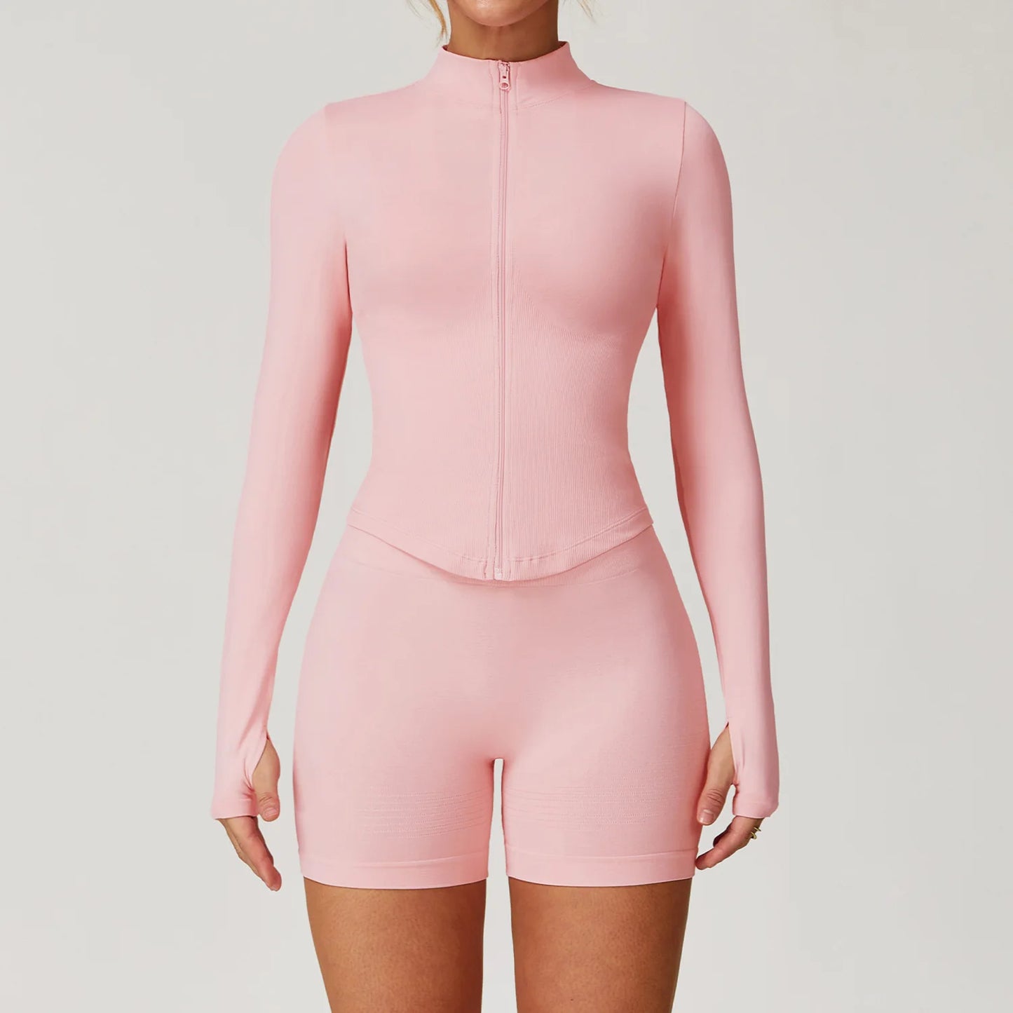 Conjunto de ginástica sem costura roupas de treino 2/3 pçs conjunto de yoga feminino leggings de fitness sutiã esportivo atlético manga longa terno de yoga