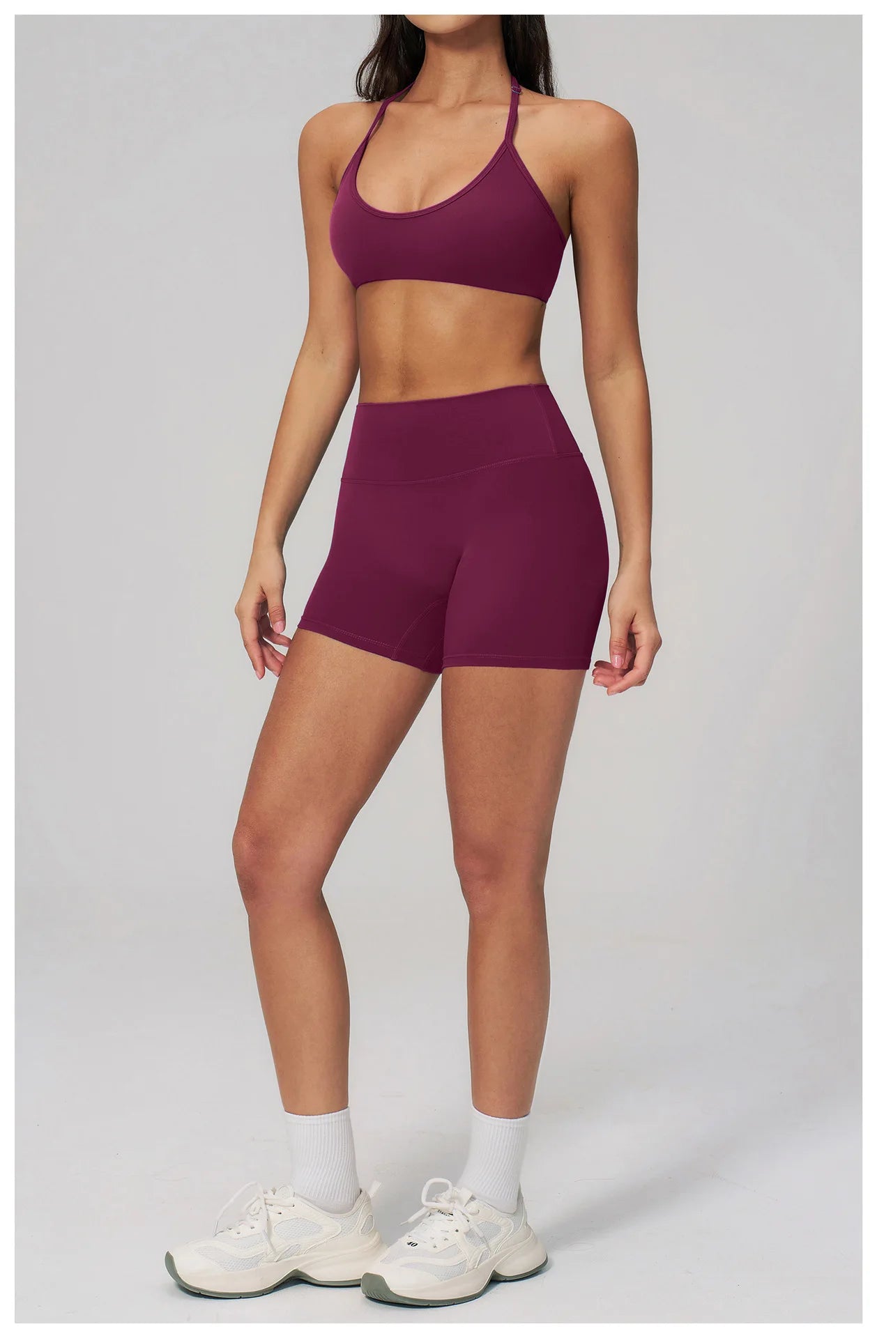 Conjunto de Yoga 2 Peças Feminino: Roupa Esportiva para Pilates, Fitness e Treino de Academia - Top Esportivo e Leggings