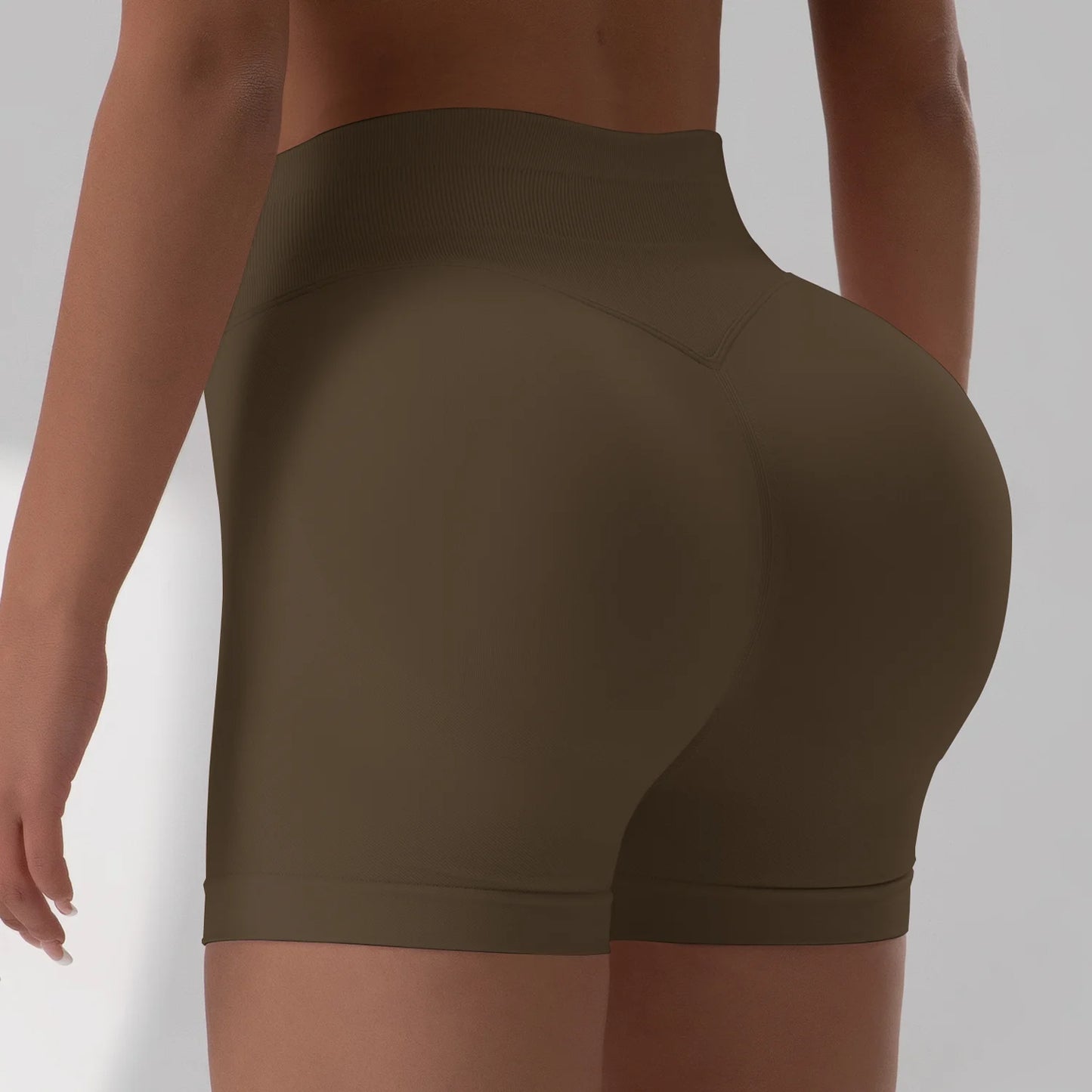 Shorts de Academia Feminino Verão Sem Costura Sexy para Fitness e Esportes, Cintura Baixa para Academia