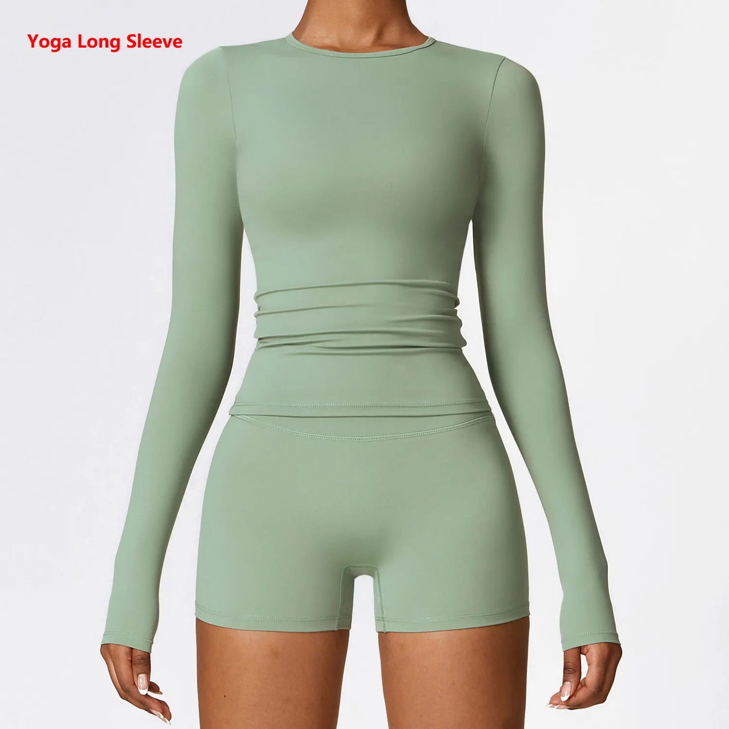 Manga comprida Yoga T-shirts para as Mulheres, Sólidos Top Sports, Ginásio Workout, Running Camisas, Sexy Exposto Umbigo, Quick Dry Fitness Wear