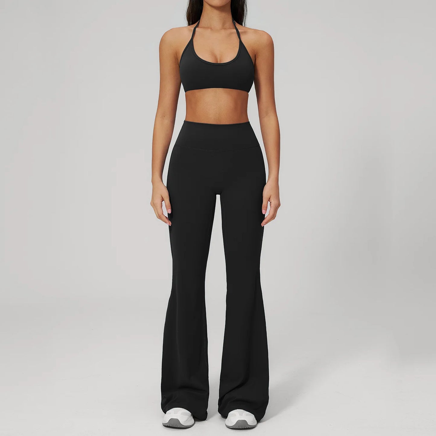 Conjunto de Yoga 2 Peças Feminino: Roupa Esportiva para Pilates, Fitness e Treino de Academia - Top Esportivo e Leggings