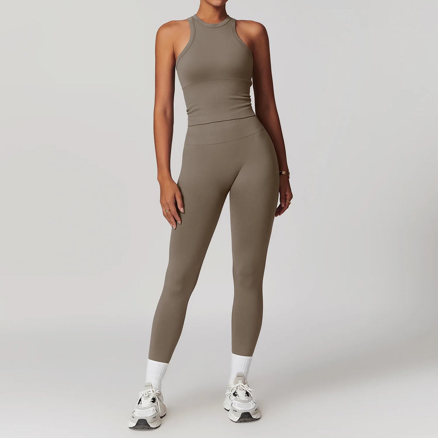 Conjunto de ginástica sem costura roupas de treino 2/3 pçs conjunto de yoga feminino leggings de fitness sutiã esportivo atlético manga longa terno de yoga