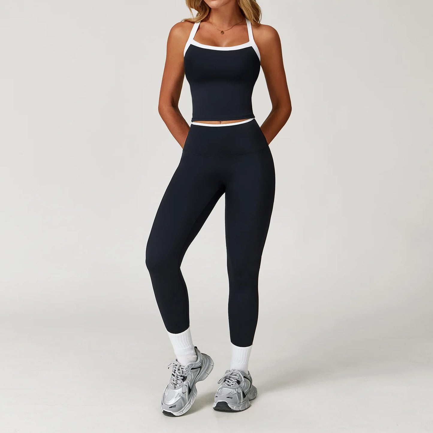 Roupas femininas 2 peças treino conjunto de yoga roupas esportivas ginásio cintura alta bell-bottoms sexy fitness bta terno esportivo