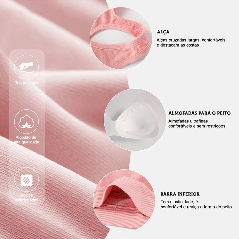 Sutiã esportivo sem costura, Top push up respirável à prova de choque feminino curto，Lingerie feminina，Poliéster，Respirável