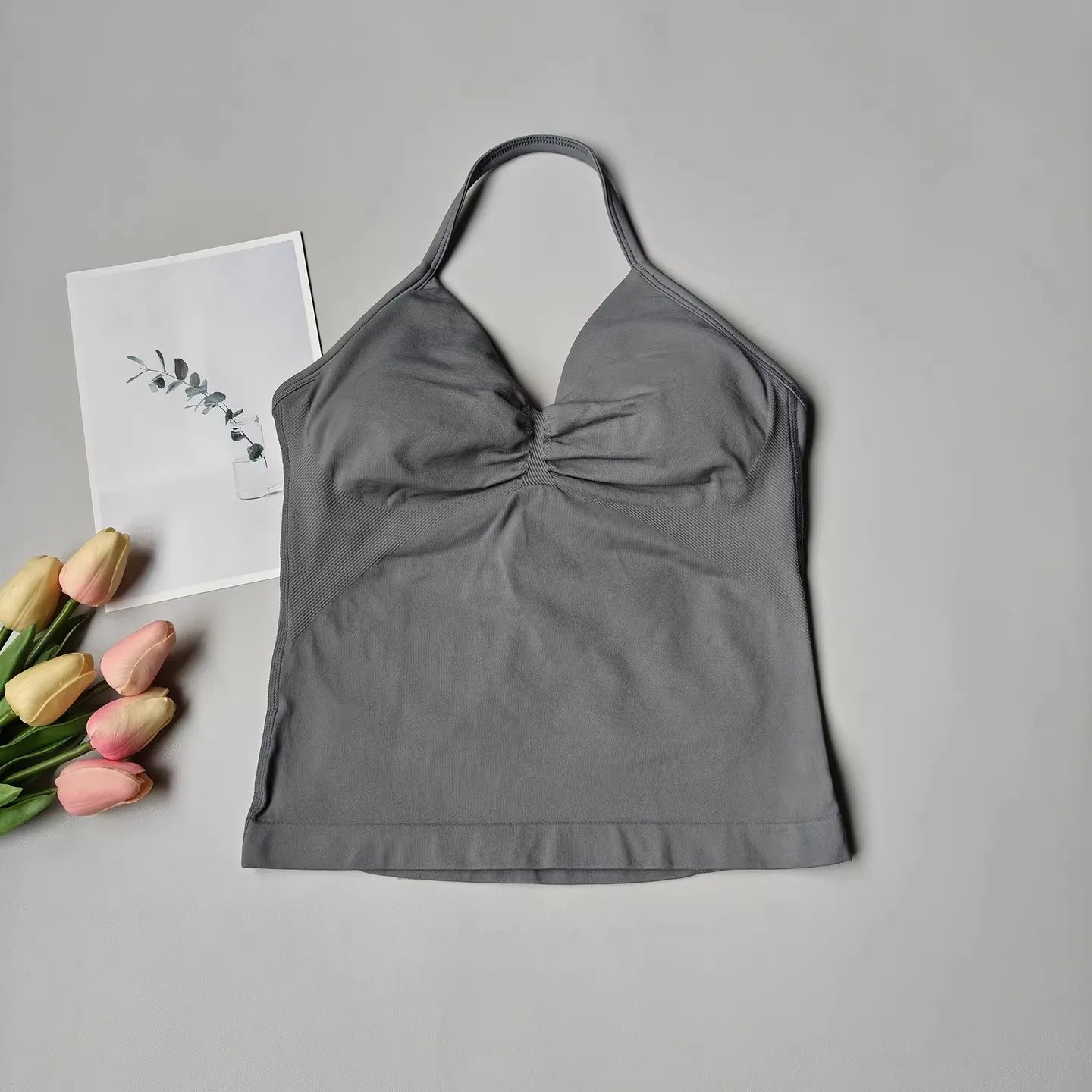 Sutiã Esportivo Sexy Feminino - Design Costas Abertas, Tecido Respirável e Elástico para Yoga - Roupa Ativa Elegante