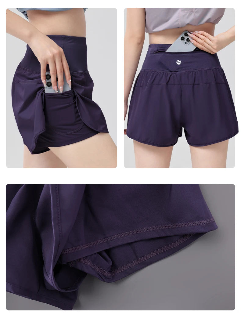 Drur shorts de ciclismo feminino cintura alta secagem rápida yoga shorts mulher verão esportes calças curtas com forro interno roupas de ginásio