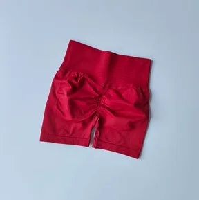 Pêssego hip levantamento esportes shorts feminino cintura alta e aperto de cintura emagrecimento correndo hip velocidade secagem três pontos calças apertadas
