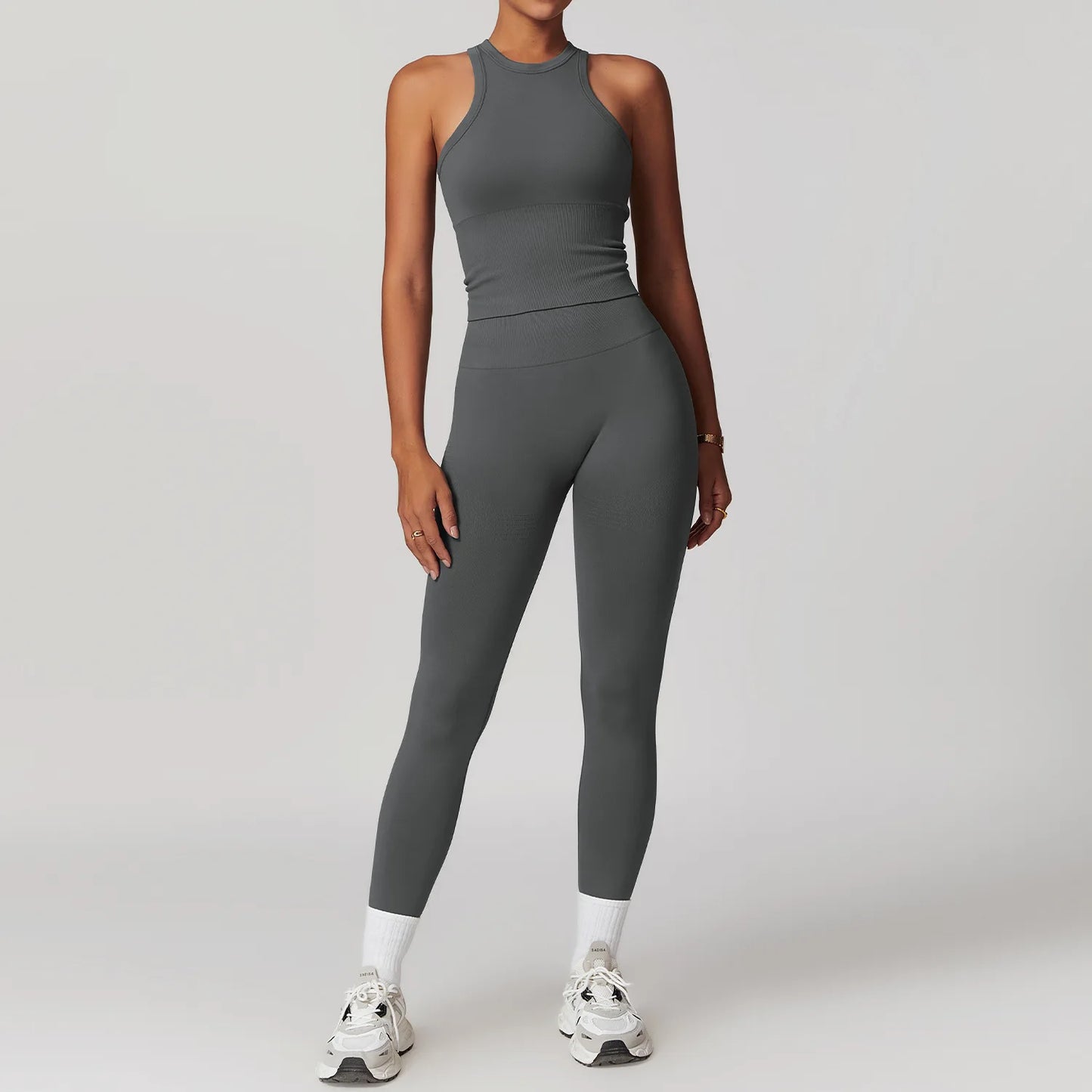 Conjunto de ginástica sem costura roupas de treino 2/3 pçs conjunto de yoga feminino leggings de fitness sutiã esportivo atlético manga longa terno de yoga